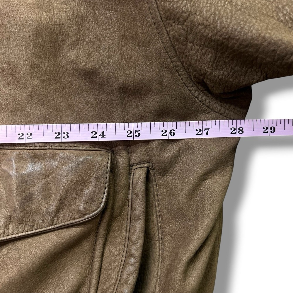 Vintage Wilsons Adventure Bound Distressed Brown Leather Bomber Jacket Men's S - Picture 12 of 13